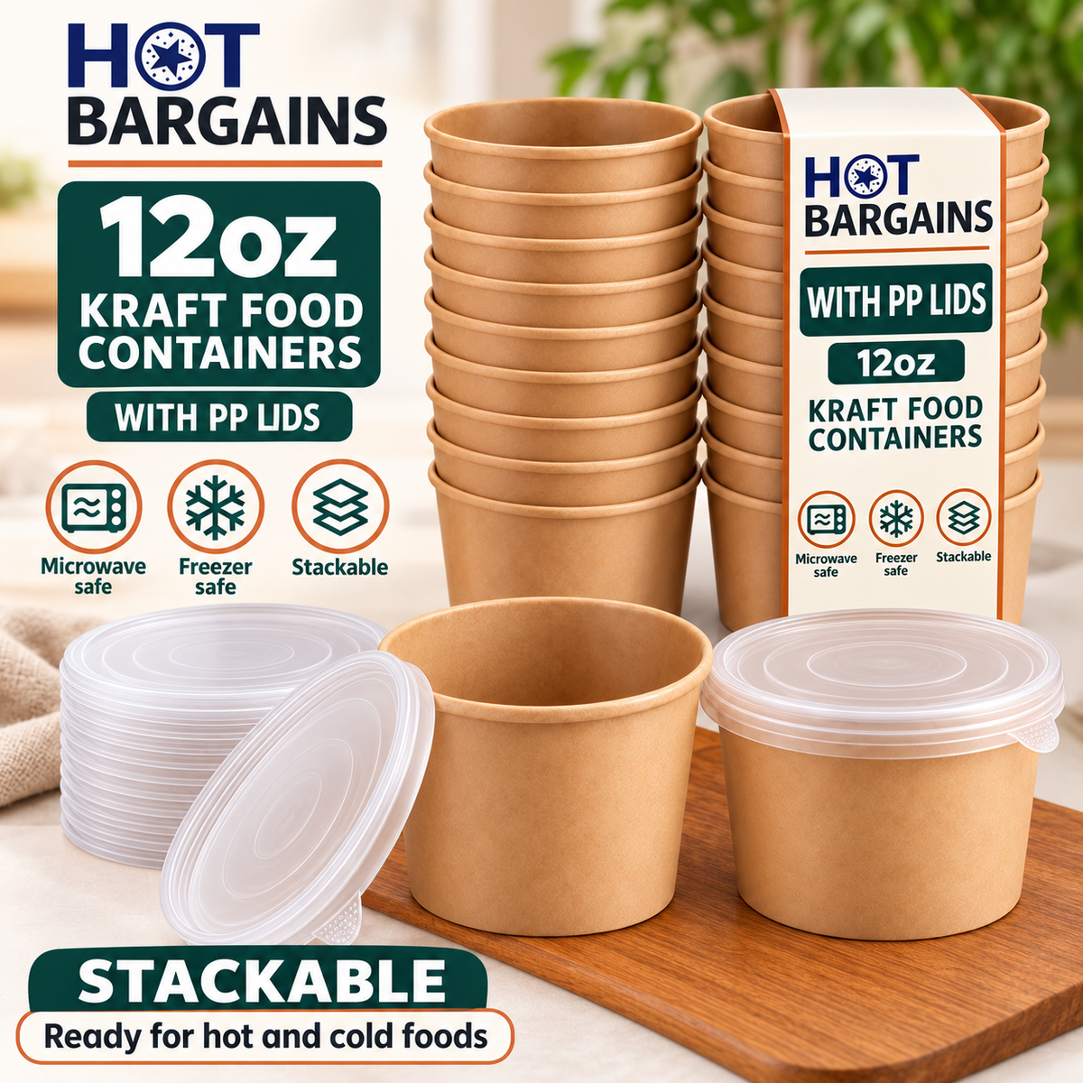 Hot Bargains — 250 x 12oz Brown Soup Cups + PP Lids — photo 6