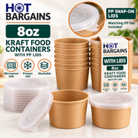 Hot Bargains — 250 x 8oz Brown Soup Cups + PP Lids — photo 2
