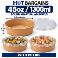Hot Bargains — 150 X 45oz SALAD BOWL + LIDS — photo 3