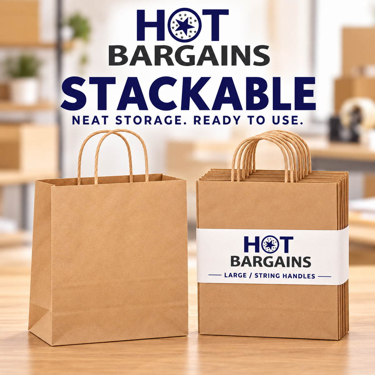 Hot Bargains — 250 X Brown Twisted Paper Bag - Large — photo 4