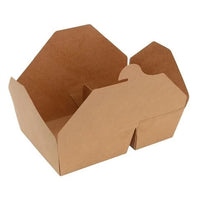 200 Pack of 2-Compartment Kraft Takeaway Food Boxes Leak-Proof Cardboard Snack Containers Biodegradable Disposable Food Containers 600ml / 900ml / 1200ml