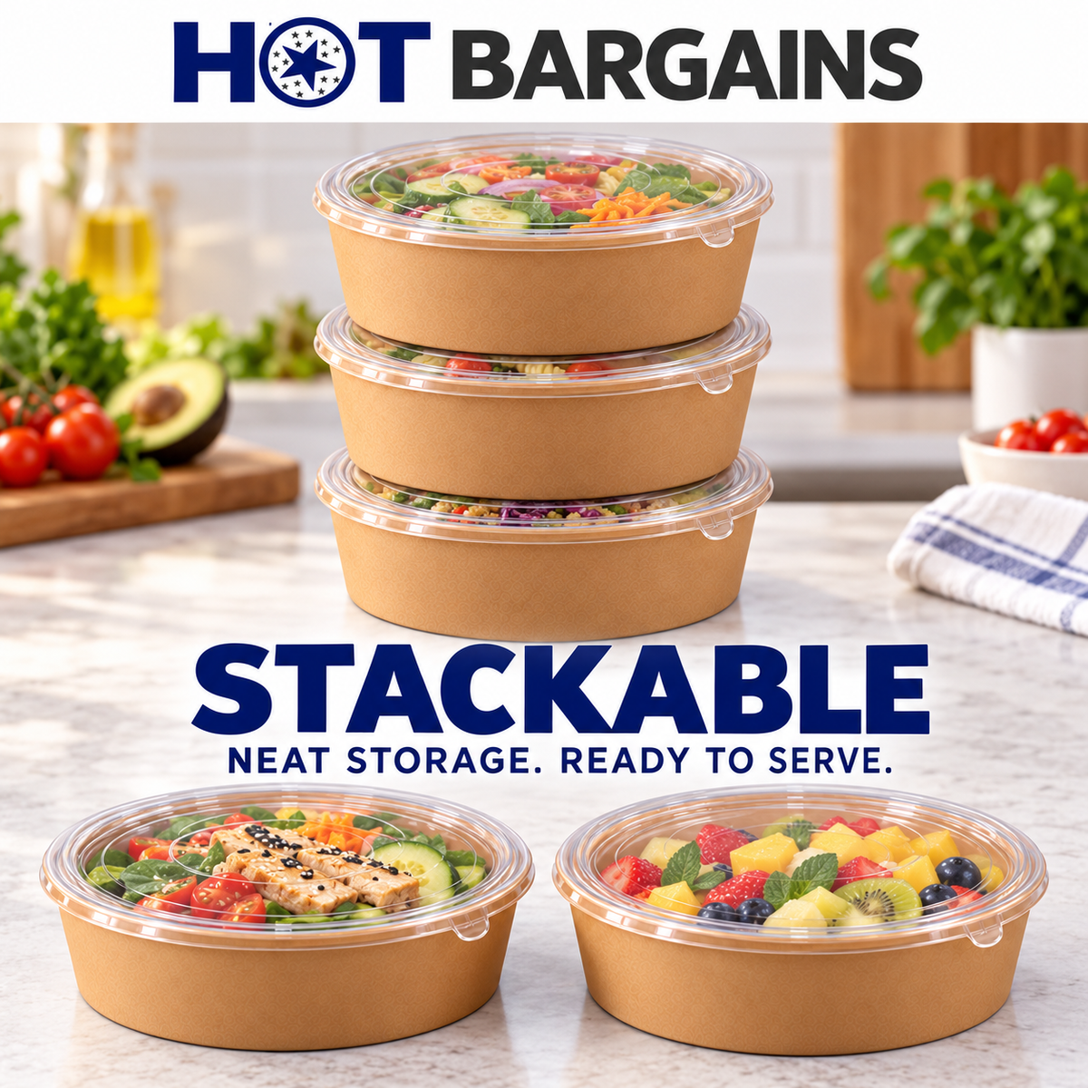 Hot Bargains — 150 X 18oz SALAD BOWL + LIDS — photo 6
