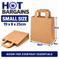Hot Bargains — 250 X Brown Flat Handle Paper Bag - Small — photo 2