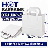 Hot Bargains — 250 X White Flat Handle Paper Bag - XL — photo 2