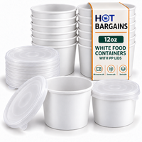 Hot Bargains — 250 x 12oz White Soup Cups + PP Lids