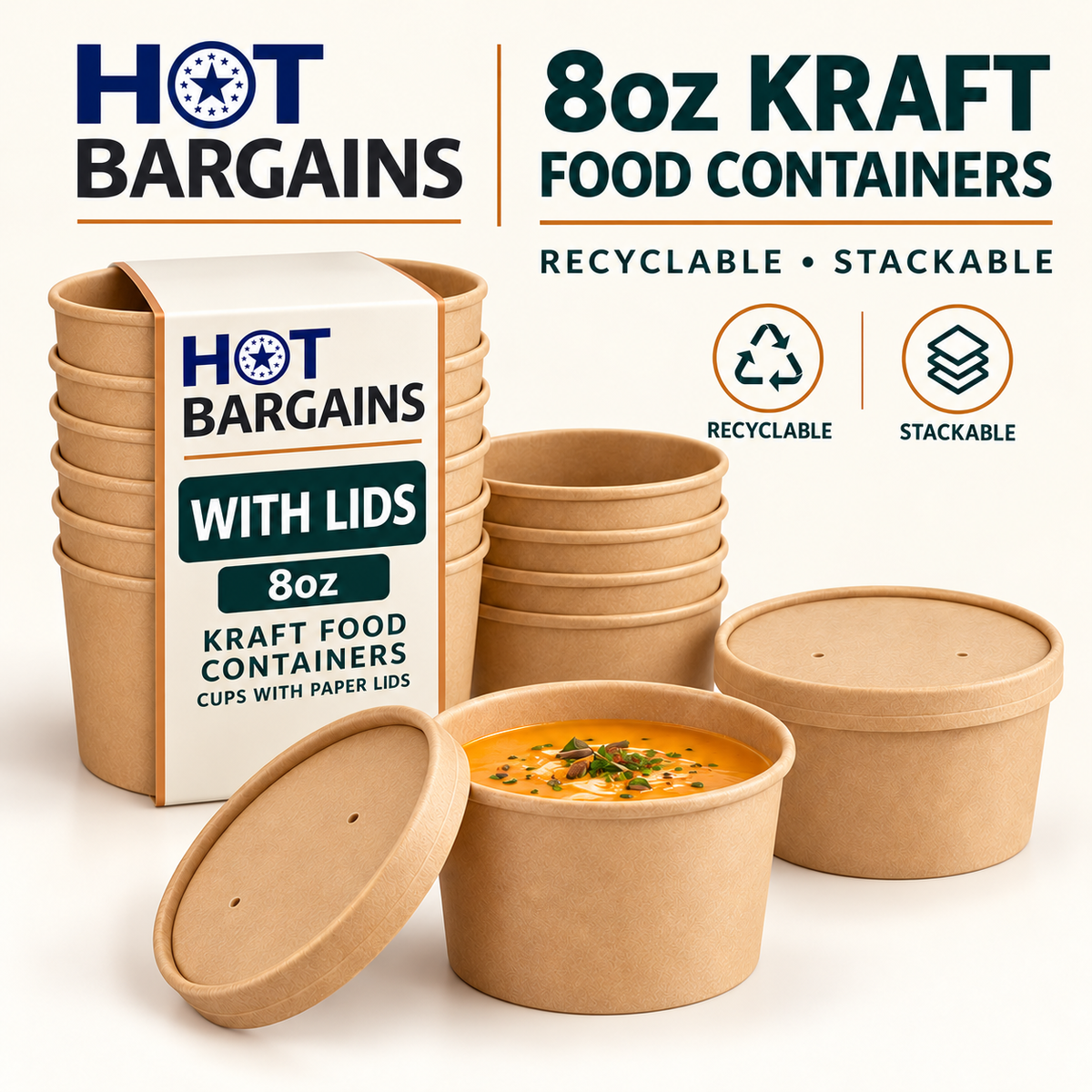 Hot Bargains — 250 x 8oz Brown Soup Cups — photo 6