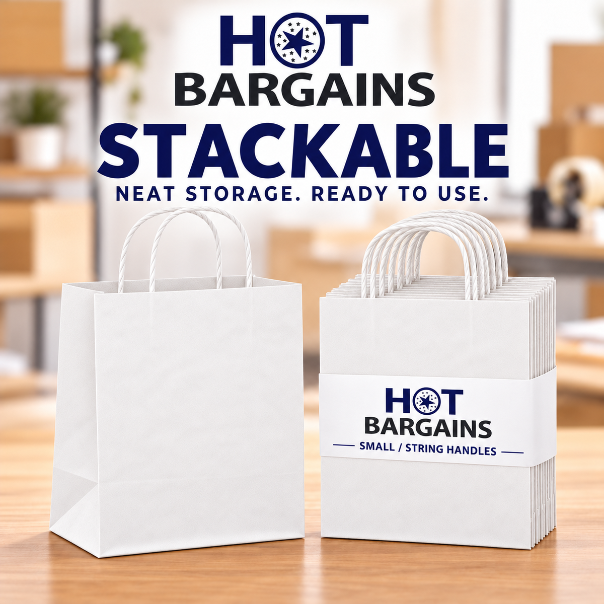 Hot Bargains — 250 X White Twisted Paper Bag - Small — photo 4