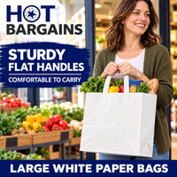 Hot Bargains — 250 X White Flat Handle Paper Bag - Large — photo 3