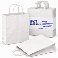 Hot Bargains — 250 X White Twisted Paper Bag - Large