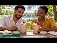 HOT BARGAINS 32oz Brown Soup Cups with Air-Vented Paper Lids