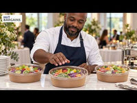 HOT BARGAINS Kraft Round Salad Bowls with PP Lids | 18oz, 26oz, 35oz & 45oz