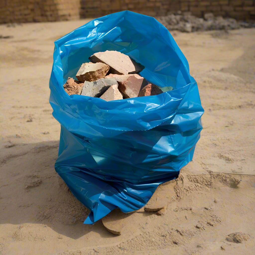 Pack of 100 Rubble Sacks Heavy Duty Garden waste Bags Blue / Black Colours Size - 32L (20" X 30")
