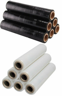 Pallet Wrap Heavy Duty Stretch Shrink Wrap Clear & Black Colour Pack of 10 / 20