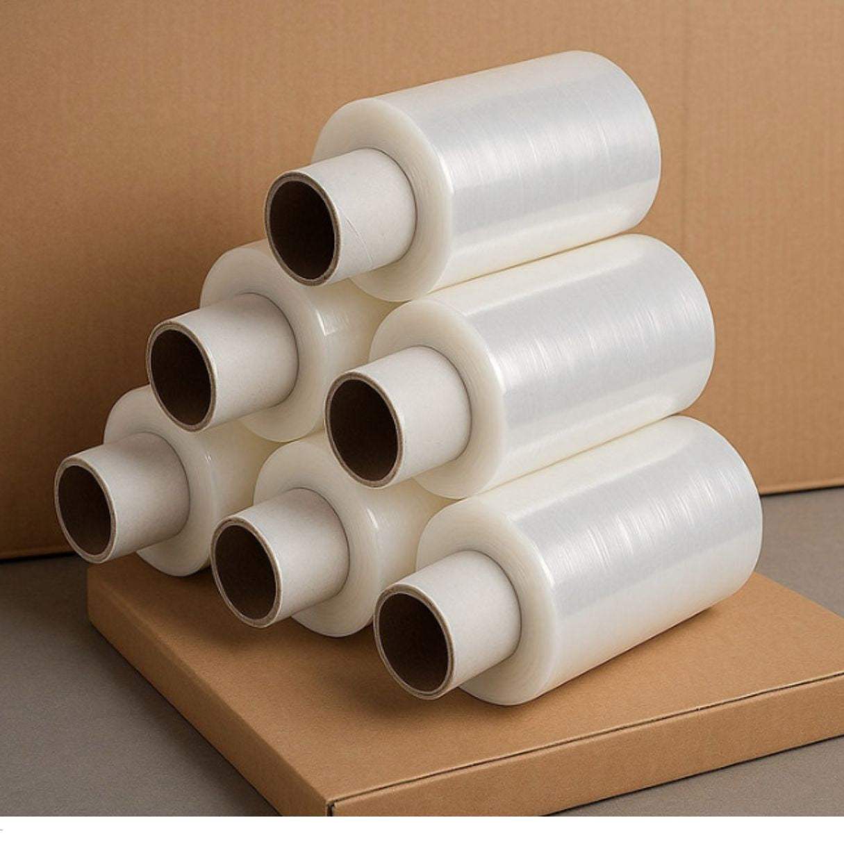 Pack of 20 Mini Clear and Black Stretch Wrap Roll 100mm x 300m x 18 Micron – Strong Pallet Shrink Wrap for Moving, Storage, Shipping, Bundling & Small Item Wrapping